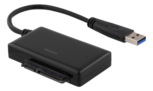 USB 5 Gbit/s to SATA 6 Gb/s adapter, for 2.5" HDD, black