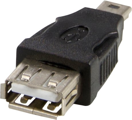 USB-adapter Typ A fe - Typ Mini-B ma, black
