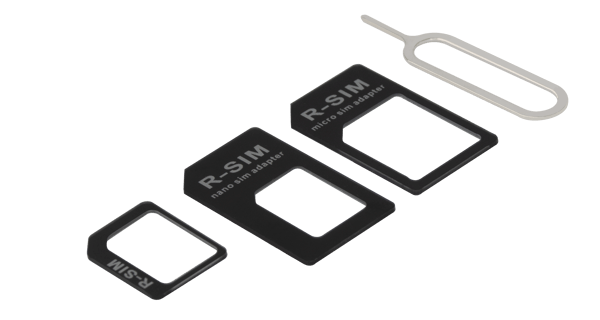 SIM card adapter for micro/mini/nano SIM, black