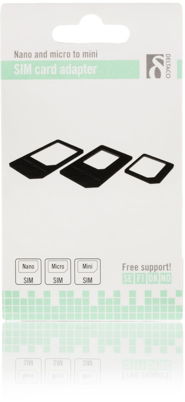 SIM card adapter for micro/mini/nano SIM, black