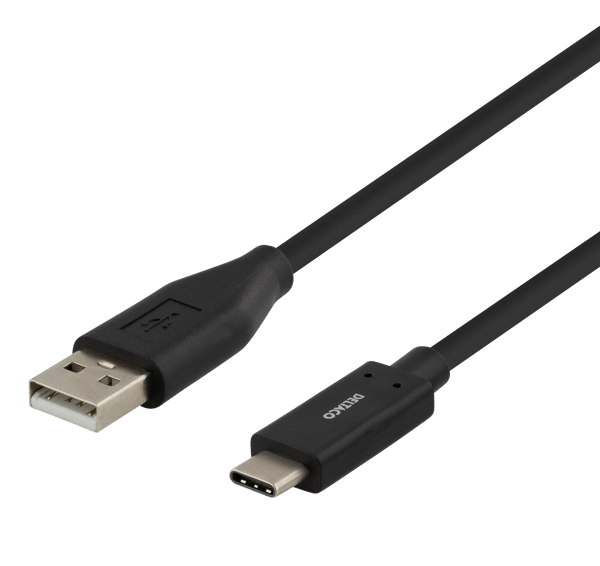 USB-C to USB-A cable, 0.5m, 3A, USB 2.0, black