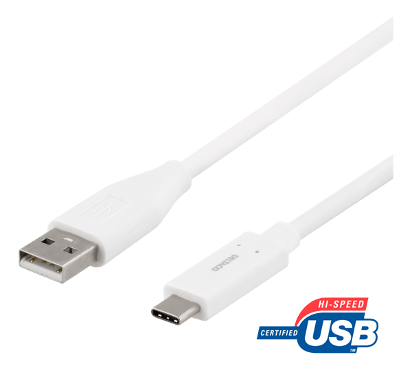 USB 2.0 Cable, Type A - Type C ma, 0.5m, white