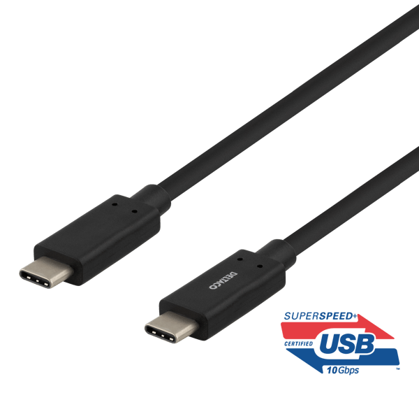 USB-C cable, 1m, USB 3.1 Gen 2, 10 Gbps, 60W, black