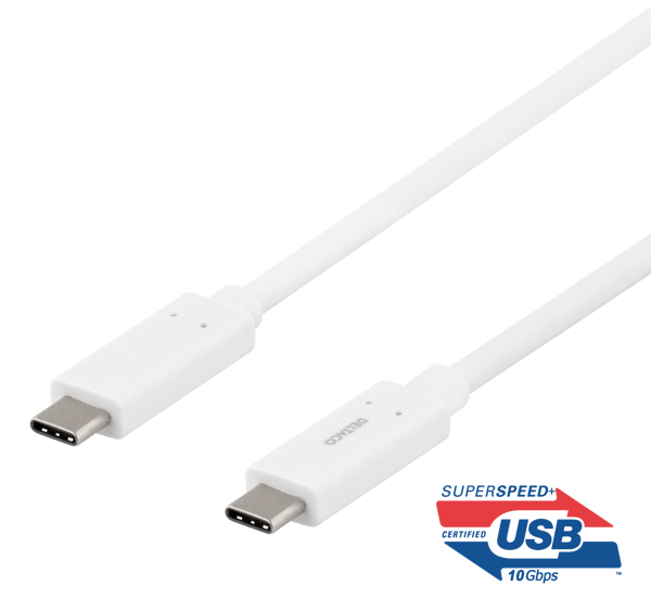 USB-C to USB-C cable, 0.5m, 60W USB PD, 10 Gbps, white