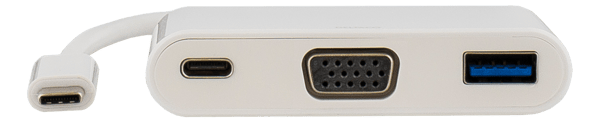 USB-C to VGA adapter, charging 60 W, 1x USB-A, 1080p 60 Hz