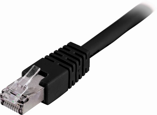 F/UTP Cat6 patch cable, LSZH, 15m, black