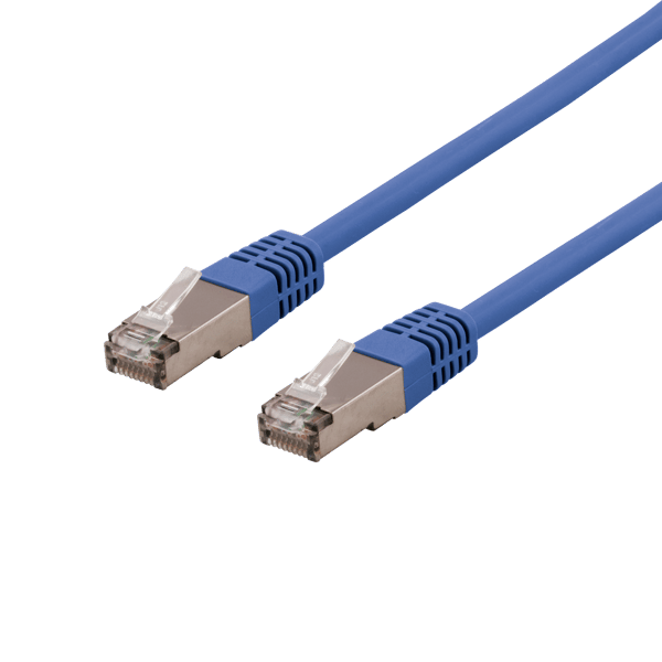 U/FTP Cat6a patch cable, LSZH, 1m, blue