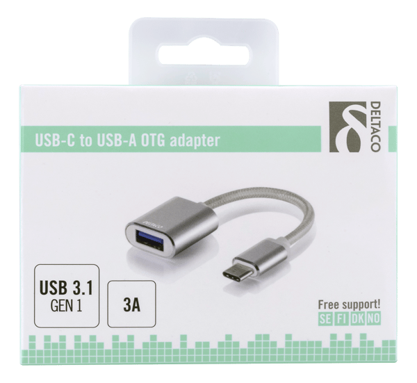 USBC 3.1 Gen 1 to USBA OTG adapter alu retail box silver