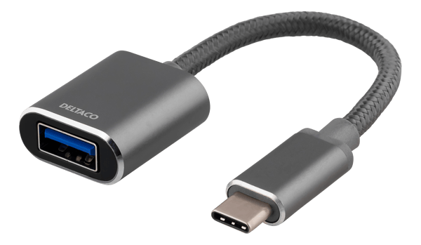 USB-C  3.1 to USB-A OTG adapter, aluminium, retail box, grey