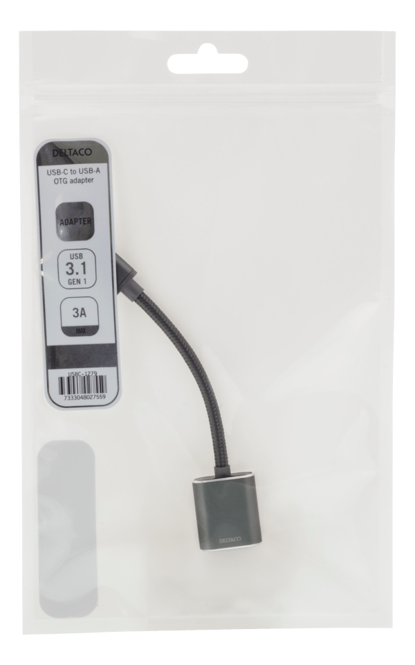 USBC 3.1 Gen 1 to USBA OTG adapt aluminium white bag grey