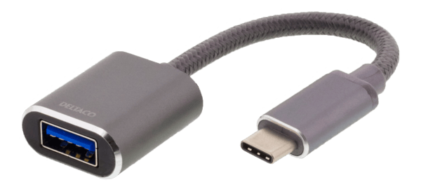 USBC 3.1 Gen 1 to USBA OTG adapt aluminium white bag grey