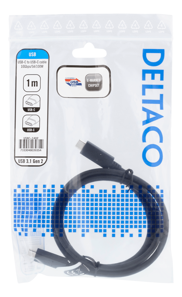 USBC to USBC cable 1m 10Gbps 100W 5A USB 3.1 Gen 2 Emarket
