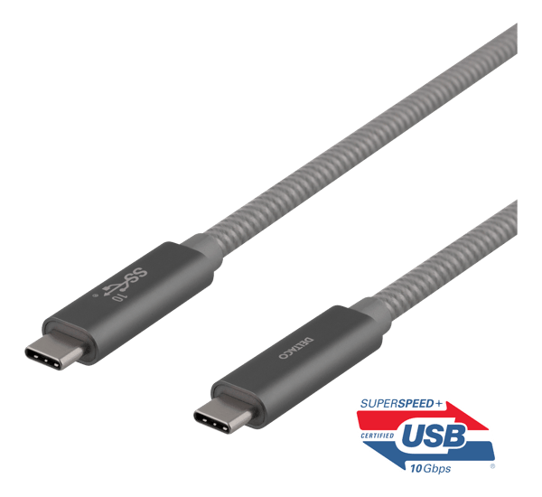 USBC SuperSpeed cable 1m braided USB 3.1 Gen 2 10 Gbps 100W