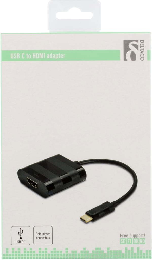 USB-C to HDMI adapter, USB type C male - HDMI female, black