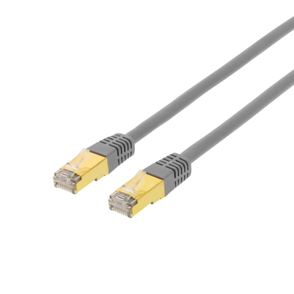 S/FTP Cat7 patch cable 0.5m LSZH (halogen-free), grey