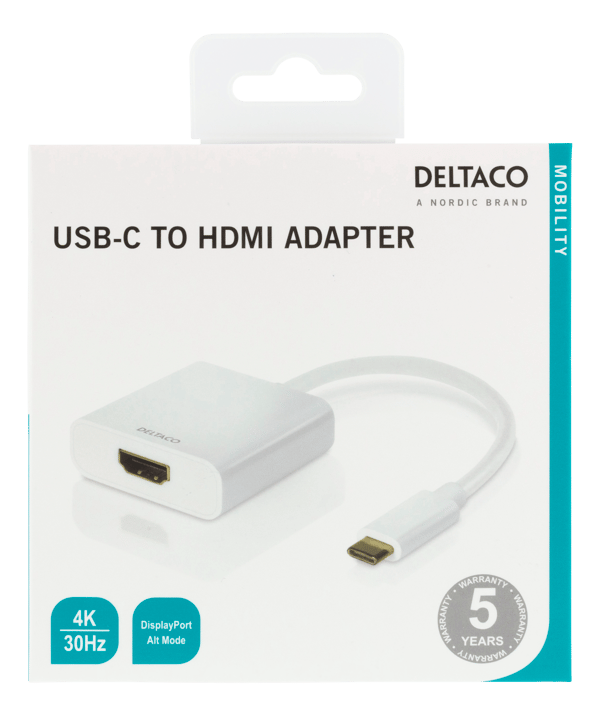 USB-C to HDMI adapter, 4096x2160 30Hz, white