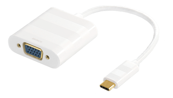 USB 3.1 to VGA adapter, Type C ma, VGA fe, 1080p, white