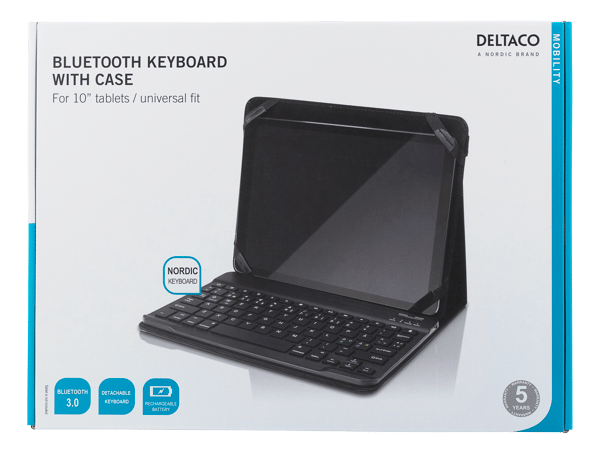 Case and Bluetooth keyboard for 10" tablets, black