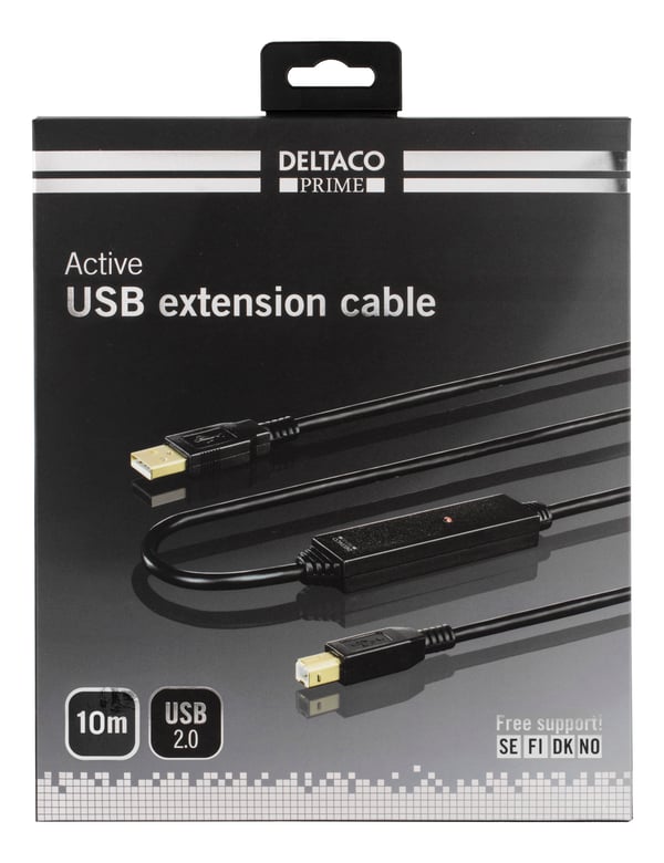 PRIME USB 2.0 cable Type A male Type B male active 10m black