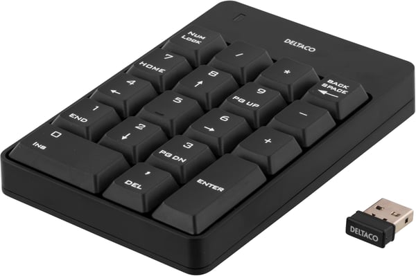 Wireless numeric keypad 18 keys nanoreceiv USB 10m range blk Wireless numeric keypad 18 keys nanoreceiv USB 10m range blk