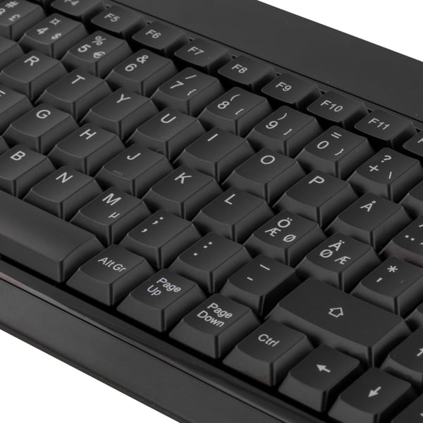 Compact keyboard w/ backlit keys, Nordic layout, USB, black