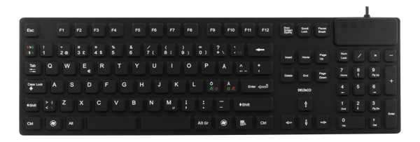 Rubberized keyboard silicone IP68 full size 105 keys black