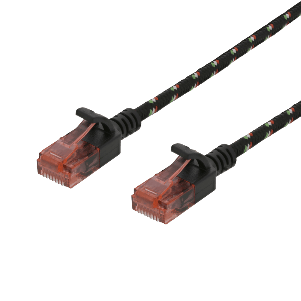 Tough Slim CAT.6A U/UTP Patch Cable, 28AWG, 3.8mm, 2m, black