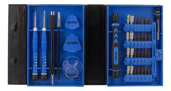 Smartphone Repair Kit, 38 pcs, Precision CRV, blue