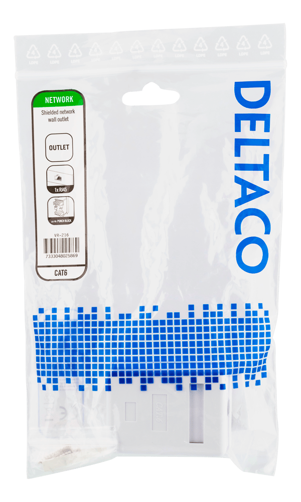 Shielded network socket, Surface FTP 1xRJ45, Cat6, white