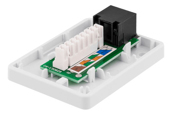 Unshielded network socket, Surface UTP 1xRJ45, Cat6, white