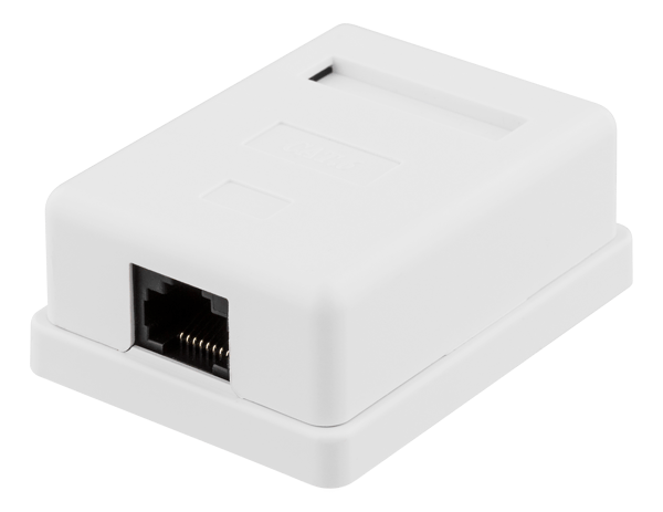 Unshielded network socket, Surface UTP 1xRJ45, Cat6, white