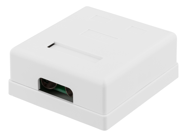 Shielded network socket, Surface UTP 2xRJ45, Cat6, white