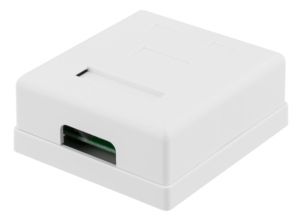 Unshielded network socket, Surface UTP 2xRJ45, Cat6, white