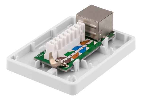 Shielding network wall socket Surface FTP 1xRJ45 Cat6A white