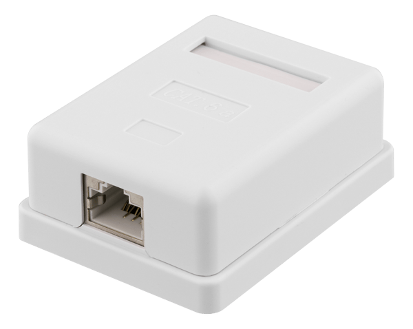 Shielding network wall socket Surface FTP 1xRJ45 Cat6A white