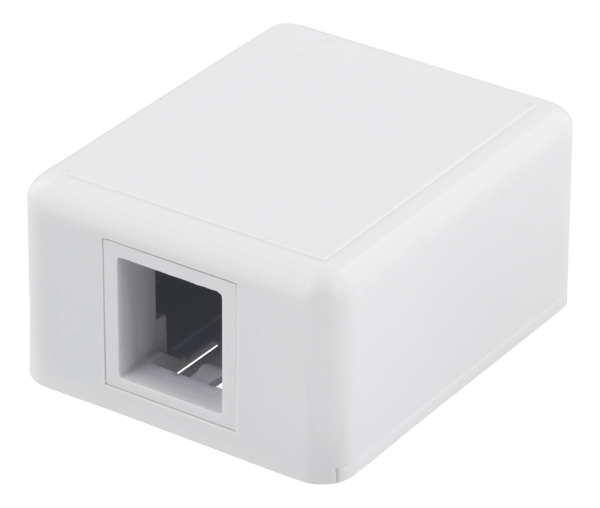 Surface mount box for Keystone, 1 port, white