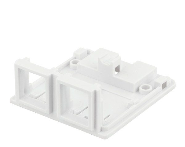 Surface mount box for Keystone, 2 ports, white