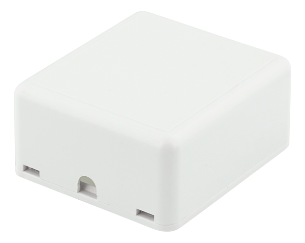 Surface mount box for Keystone, 2 ports, white
