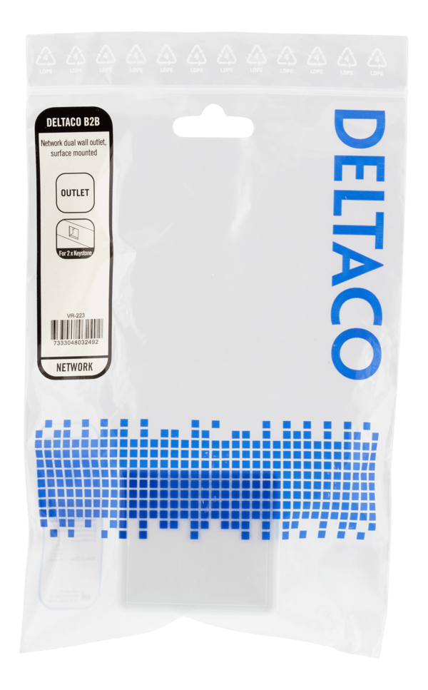 Surface mount box for Keystone, 2 ports, white