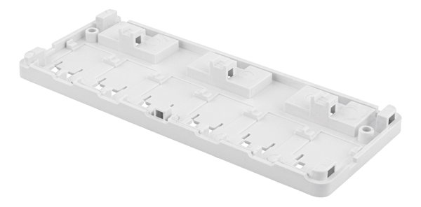 Surface mount box for Keystone, 6 ports, white