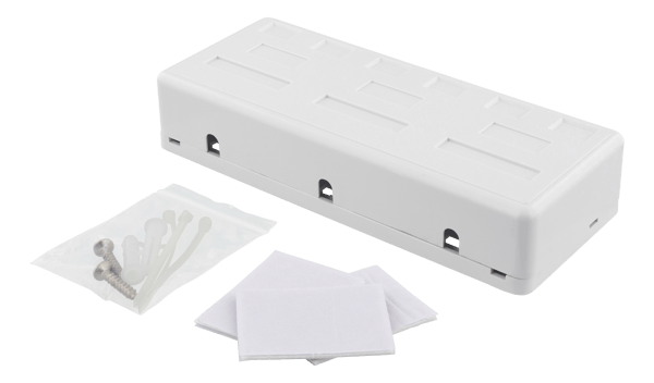 Surface mount box for Keystone, 6 ports, white