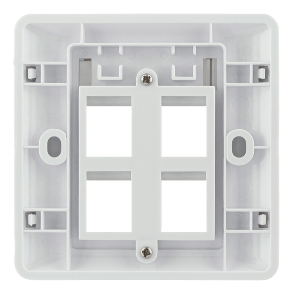 Flush mount for Keystone, 4 ports, white