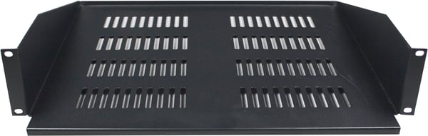 19" fixed shelf, 2U, 367mm deep, max 17Kg, black