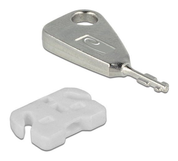 USB Port Blocker, 5 USB locks, 2 keys, white