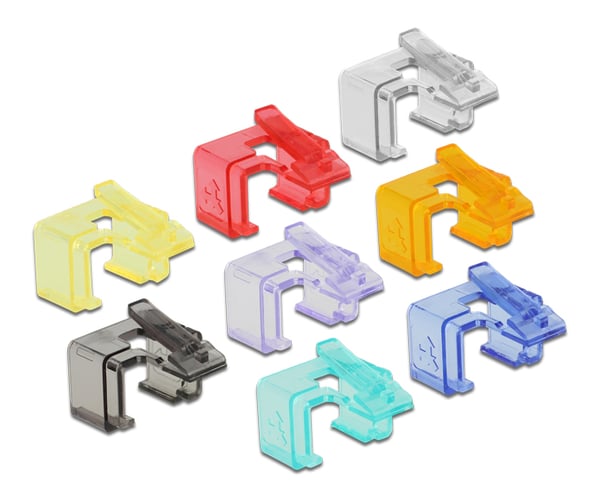 Repair clips for RJ45 connectors, 16-pack, assorted colors