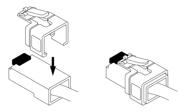 Repair clips for RJ45 connectors, 16-pack, assorted colors