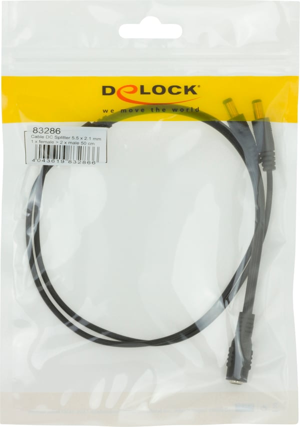 Cable DC Splitter 5.5 x 2.1 mm 1 x female to 2 x male