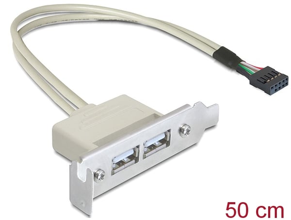 Slot bracket USB 2.0 low profile 2 port