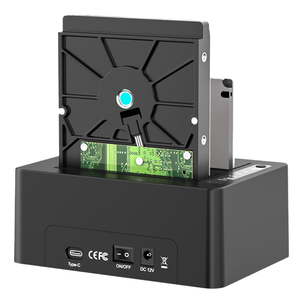 HDD/SSD docking station, USB 3.1 Gen 2, USB-C, black