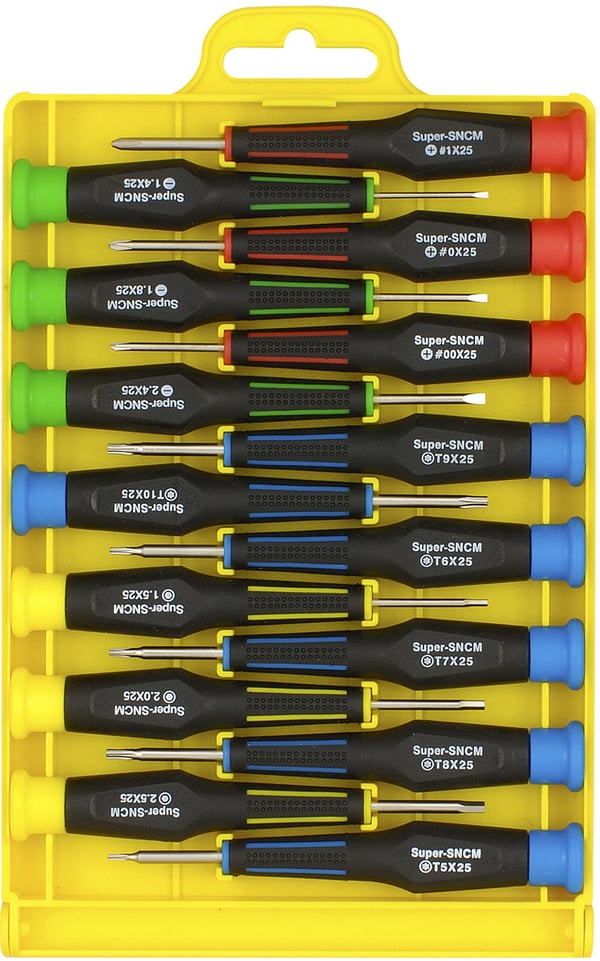 Precision chisel set 15 chisels groove philips/torx/hex